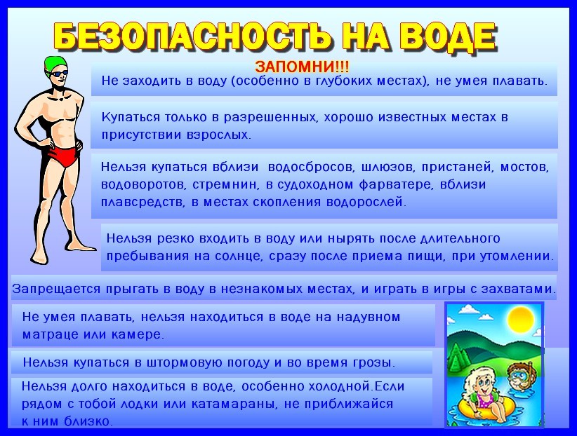 Памятки о безопасном поведении на водных объектах в летний период!!!.